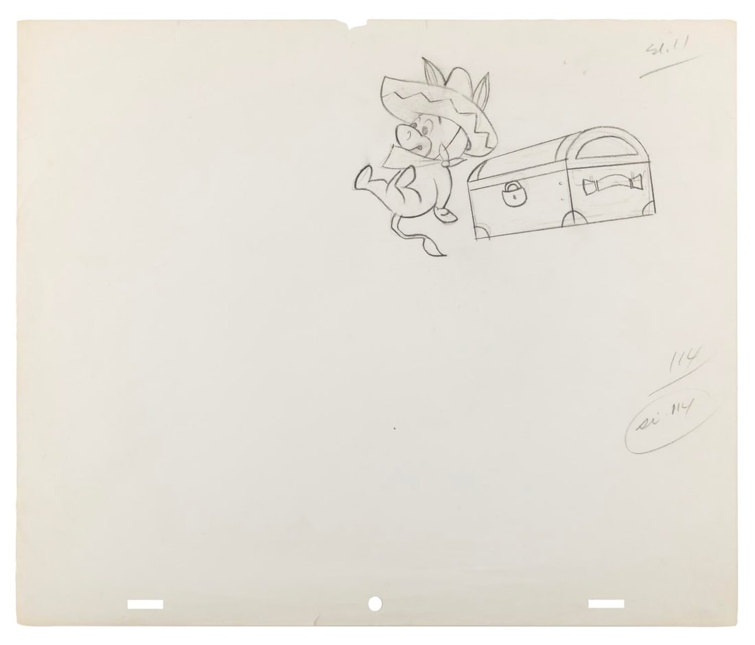 A "Quick Draw McGraw" Production Drawing. - 2
