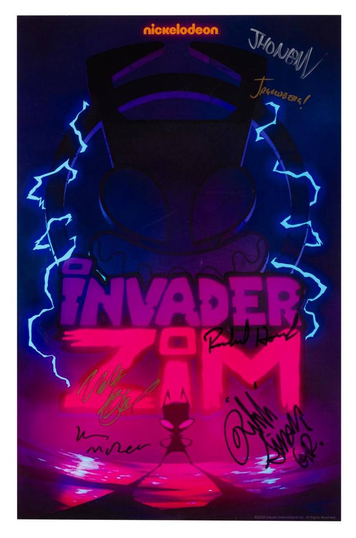 A Multi-Signed "Invader Zim" Poster. (1 of 3)