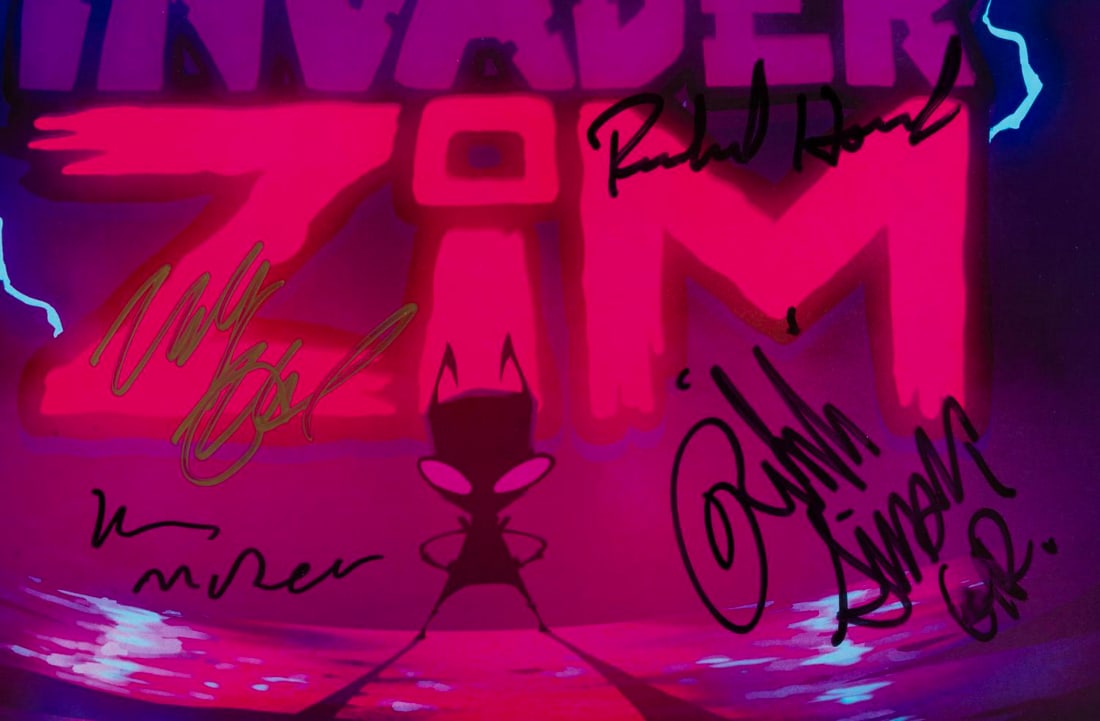 A Multi-Signed "Invader Zim" Poster. - 2