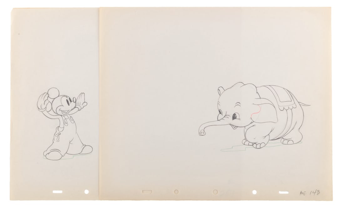 A Pair of "Mickey's Elephant" Production Drawings. (1 of 6)