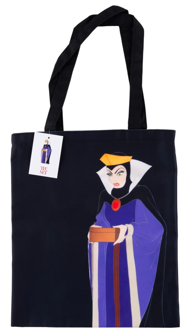 A Met Exhibit Souvenir "Snow White" Evil Queen Tote Bag.: (The Met, 2021) A souvenir "Snow White and the Seven Dwarfs" Evil Queen tote bag from the Inspiring Walt Disney: The Animation of French Decorative Arts exhibition at the Metropolitan Museum of Art.