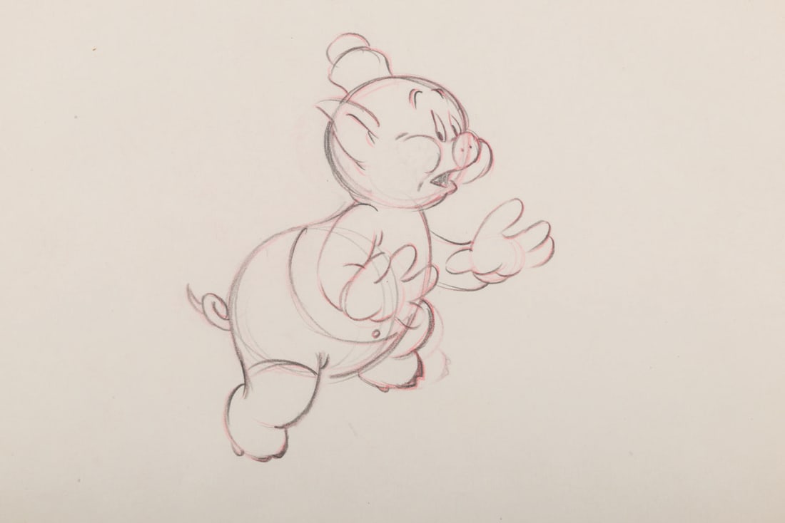 A "The Practical Pig" Production Drawing. - 2