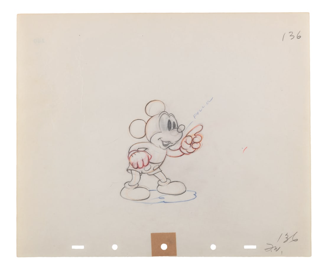 A "Society Dog Show" Mickey Mouse Production Drawing. (1 of 3)