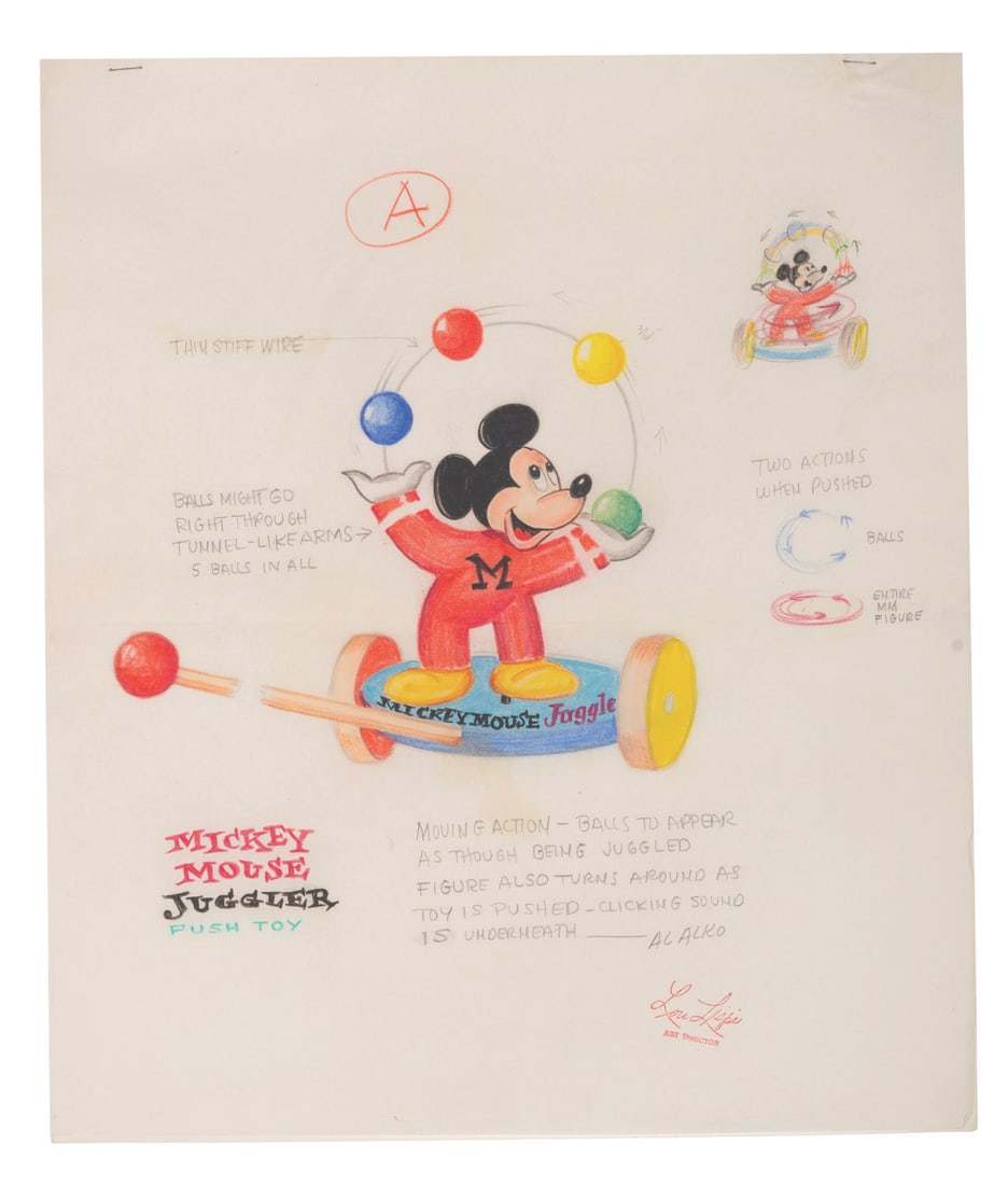 A Lou Lispi Juggling Mickey Mouse Toy Concept Design. (1 of 3)