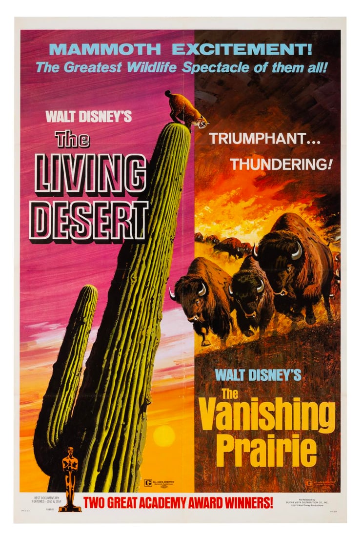"The Vanishing Prairie" and "The Living Desert" Re-Release One Sheet. (1 of 1)