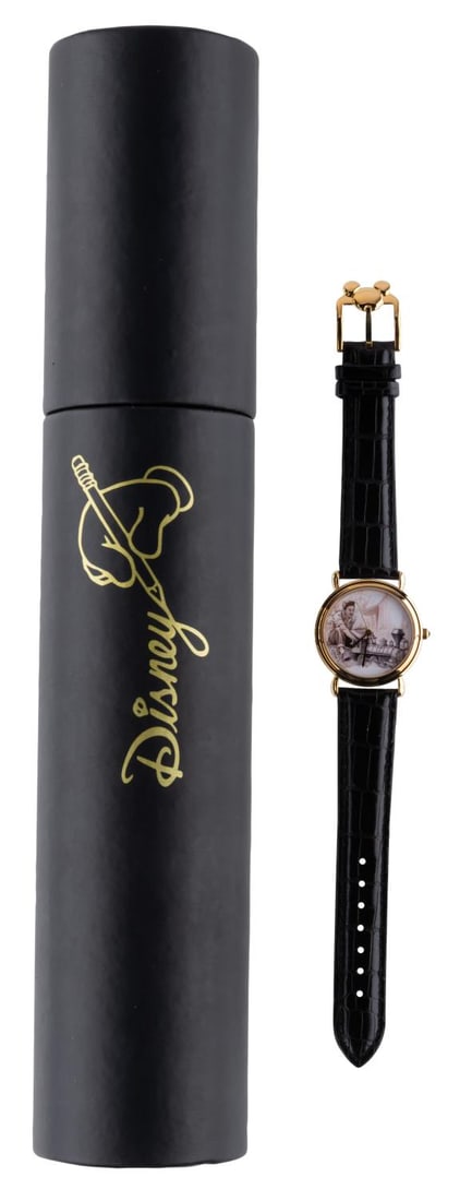 A Walt Disney: Train Lover Extraordinaire Limited Edition Watch.: (Disney, 2002) A Walt Disney: Train Lover Extraordinaire watch, released March 13, 2002 as part of the “It Was All Started by a Man” limited edition artisan watch series. The watch comes in it