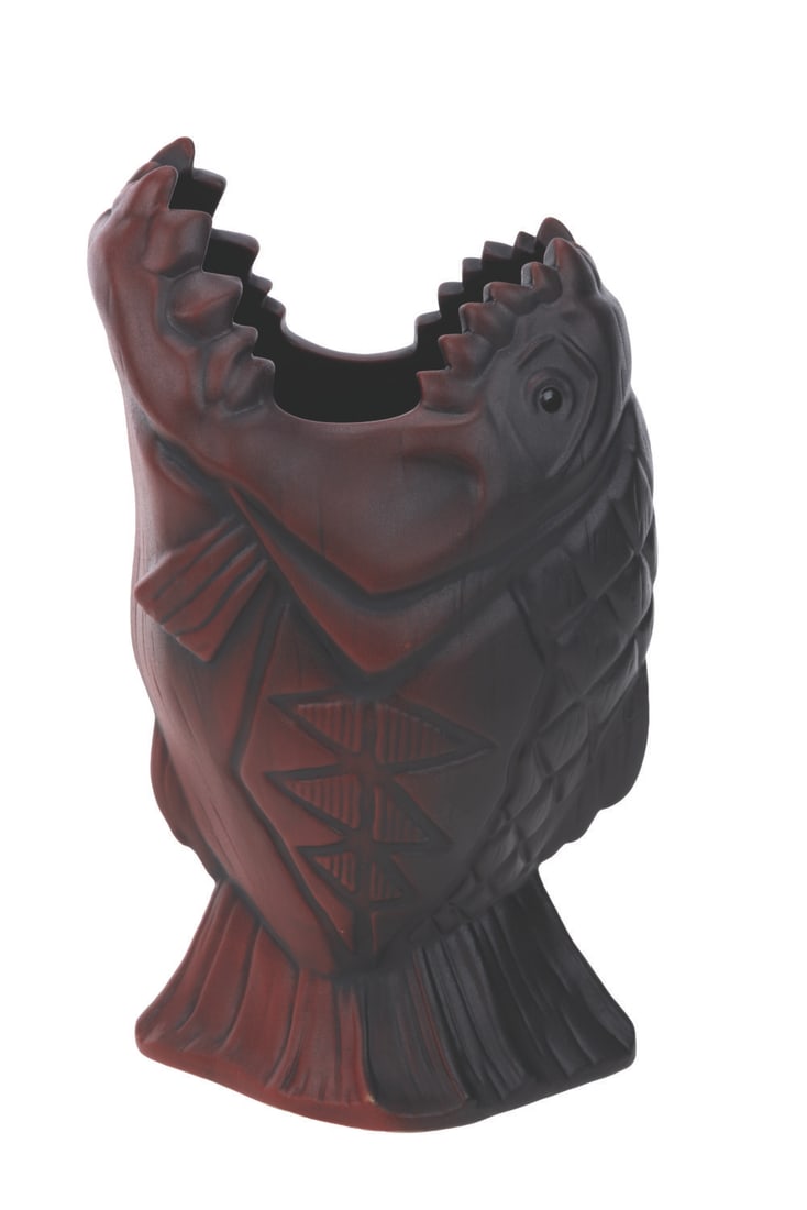 A Trader Sam's Enchanted Tiki Bar Piranha Pool Mug.: (Disneyland, 2023) A 2nd edition Piranha Pool tiki mug from Trader Sam’s Enchanted Tiki Bar at the Disneyland Hotel. Measuring 7.5” tall and 4.25” in diameter, the mug is in as-new fine 