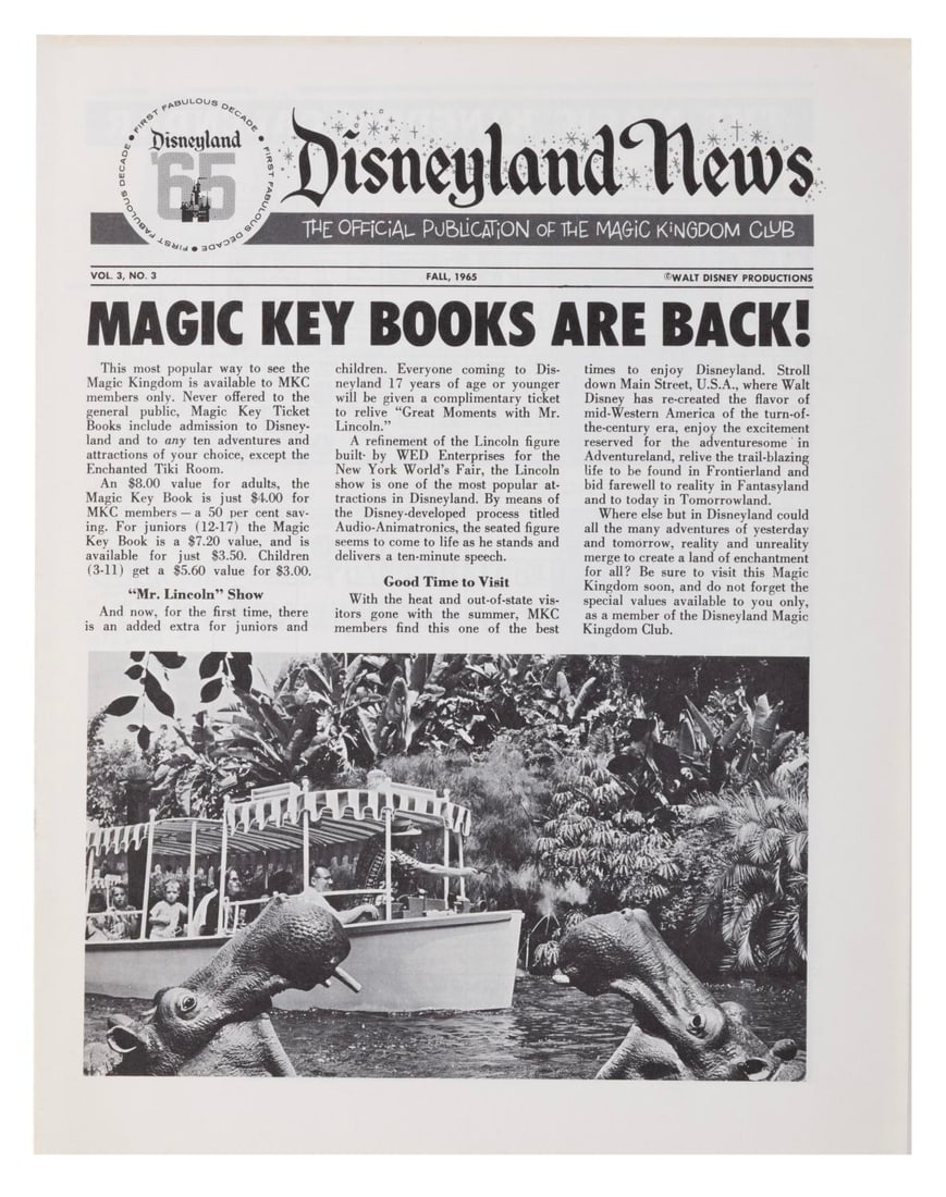 A 1965 Disneyland News Magazine. (1 of 3)