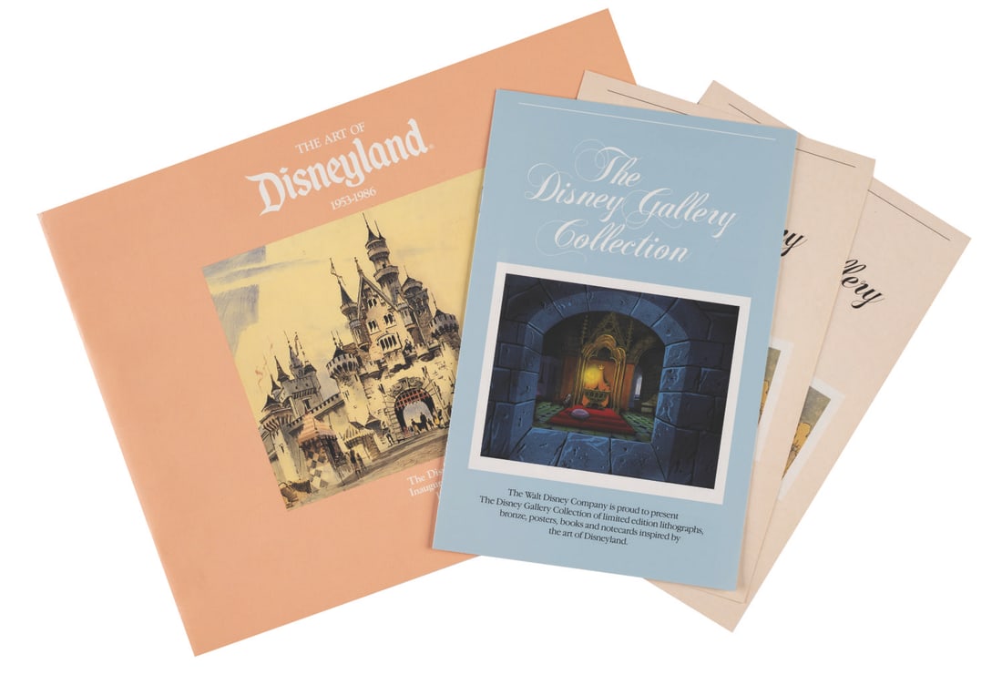 The Disney Gallery Opening Exhibition Booklets.: (Disneyland, 1987-88) A collection of four books from the opening of the Disney Gallery in New Orleans Square. The first exhibit featured original Disneyland concept art by Imagineers, including Herb