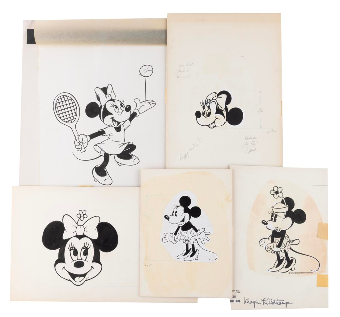 A Collection of Original Minnie Mouse Drawings. (1 of 8)