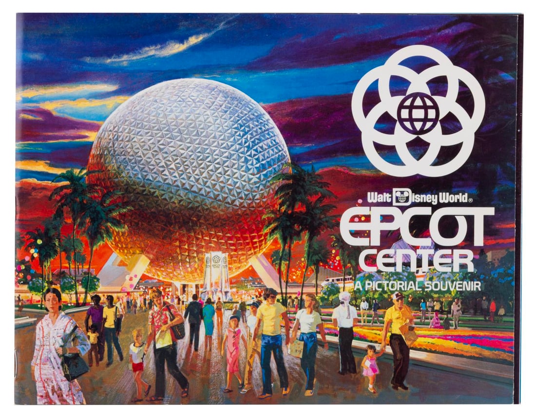A Pre-Opening Walt Disney World EPCOT Center Booklet.: (EPCOT, 1982) A pre-opening Walt Disney World EPCOT Center booklet. This 48-page book presents the pavilions of Future World and World Showcase with colorful images of developmental models, illustrati