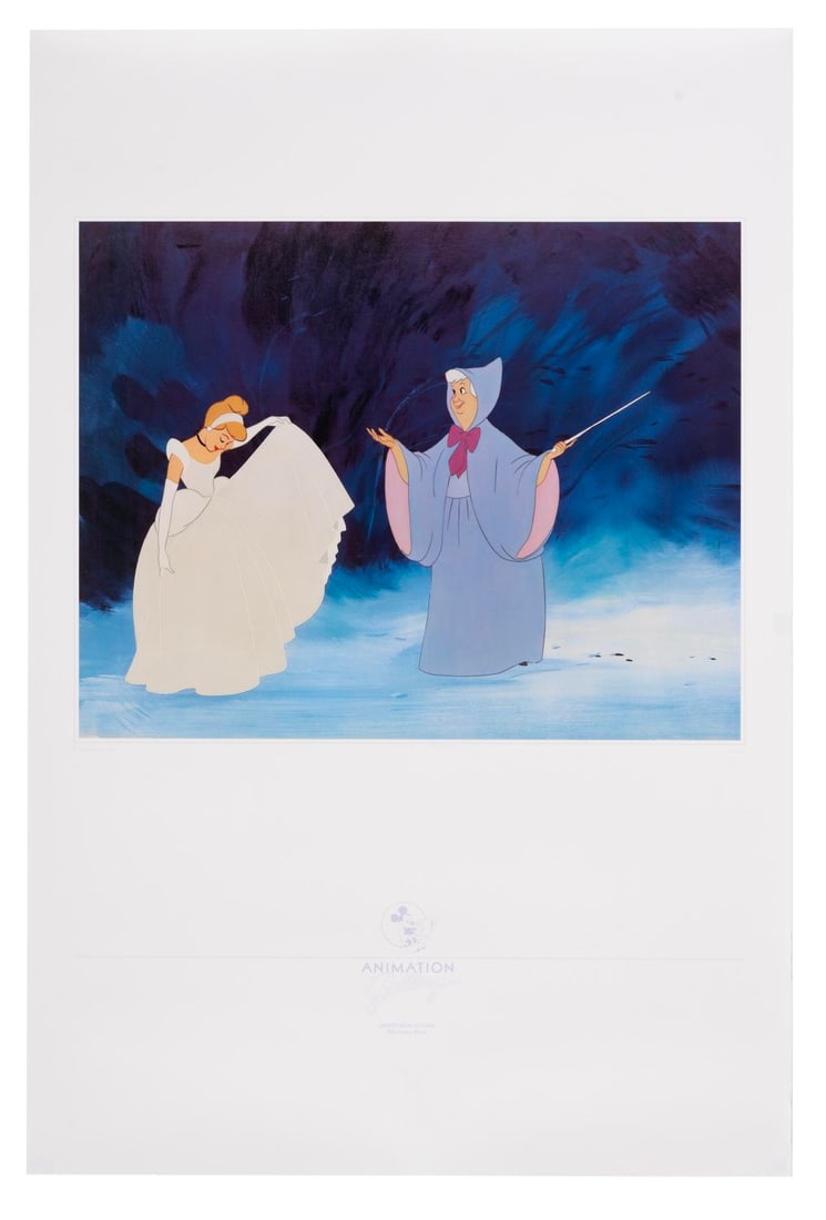 A Disney-MGM Studios "Cinderella" Poster Print.: (Disney-MGM Studios, 1990s-2000s) A poster print from "Cinderella," originally sold at the Animation Gallery at Disney-MGM Studios. Measuring 24" x 36", the print is in fine condition with light wear 