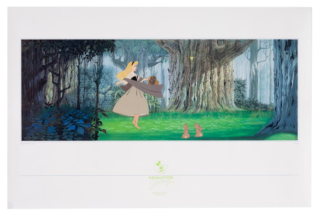 A Disney-MGM Studios "Sleeping Beauty" Poster.: (Disney-MGM Studios, 1990s-2000s) A poster of Briar Rose from “Sleeping Beauty,” originally sold at the Animation Gallery at Disney-MGM Studios. Measuring 24" x 36", the poster is in fine cond