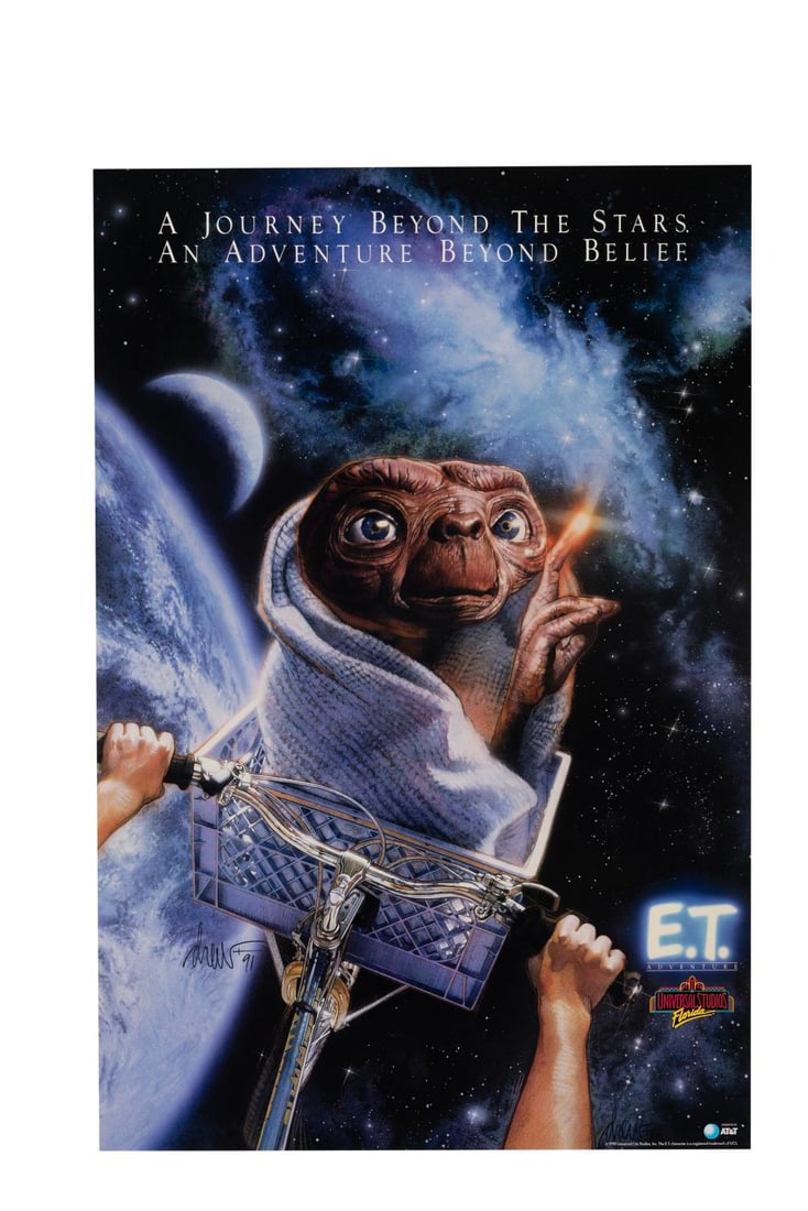 A Drew Struzan Signed Universal Florida E.T. Adventure Poster. (1 of 2)