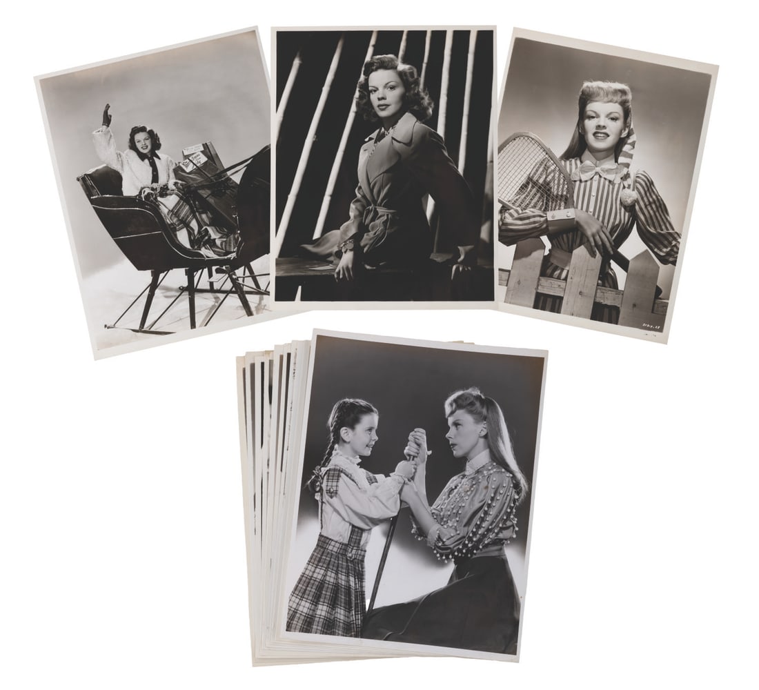 A Judy Garland "Meet Me in St. Louis" Photo Collection.: (MGM, 1944) A collection of 10 Judy Garland photos from production of "Meet Me in St. Louis." Ranging in size from 8" x 10" to 8" x 10.25", the black and white glossy photos are in good condition