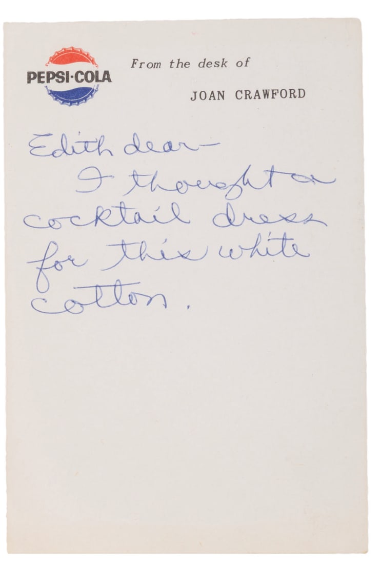 Joan Crawford's Notes to Edith Head. - 3