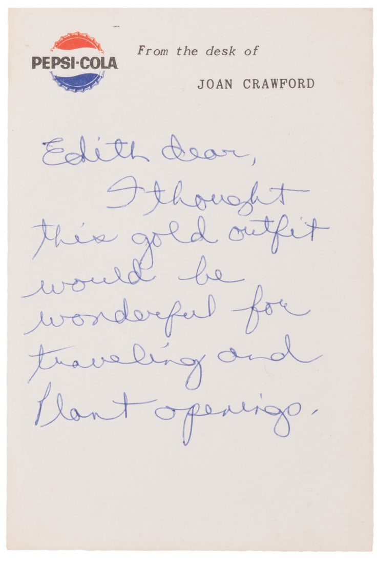 Joan Crawford's Notes to Edith Head. - 4