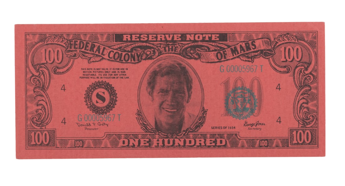A "Total Recall" Prop $100 Bill.