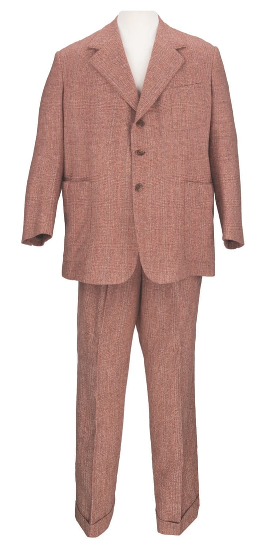 Anthony Quinn's "A Walk in the Clouds" Costume Suit.: (20th Century-Fox, 1995) A wool suit worn by Anthony Quinn as Don Pedro Aragon in the romantic drama "A Walk in the Clouds," starring Keanu Reeves. The jacket is unlabeled, while the 44x32 pants