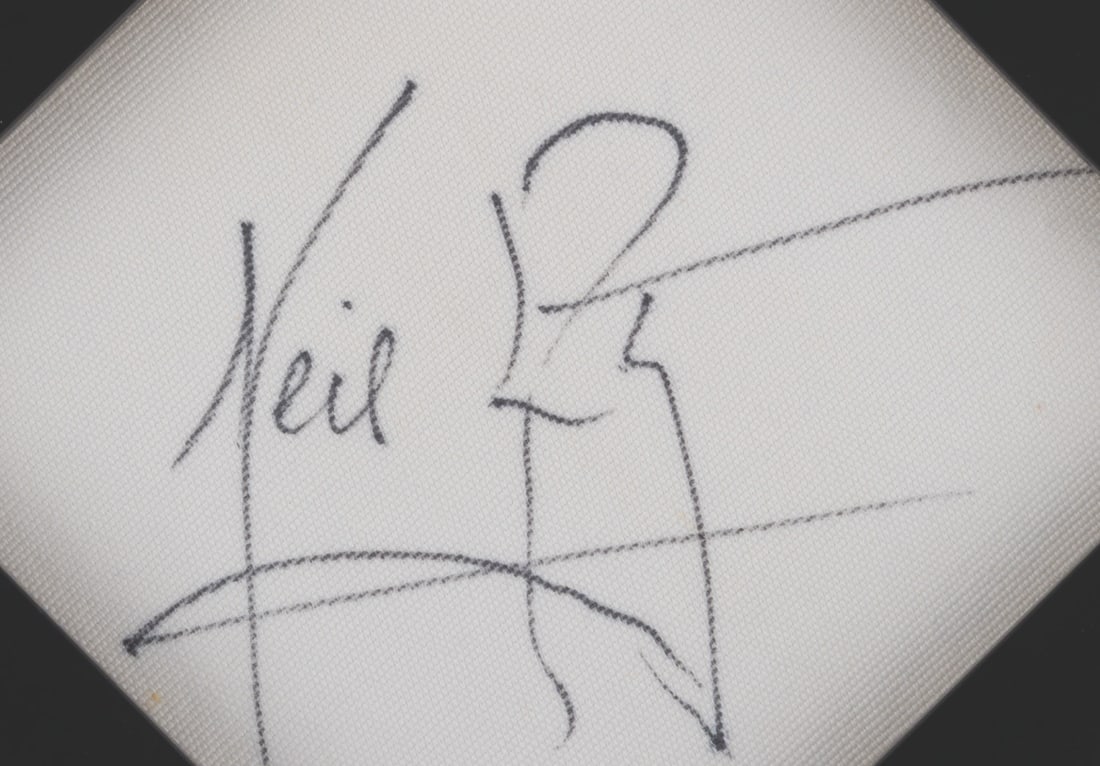 A Neil Armstrong Signed Fabric Square. - 2