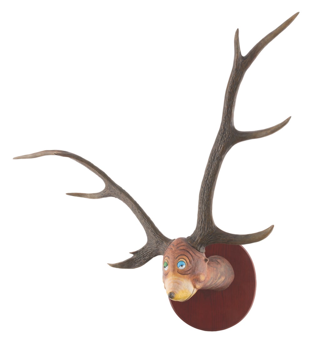 A Dr. Seuss Unorthodox Taxidermy Semi-Normal Green-Lidded Fawn. (1 of 9)