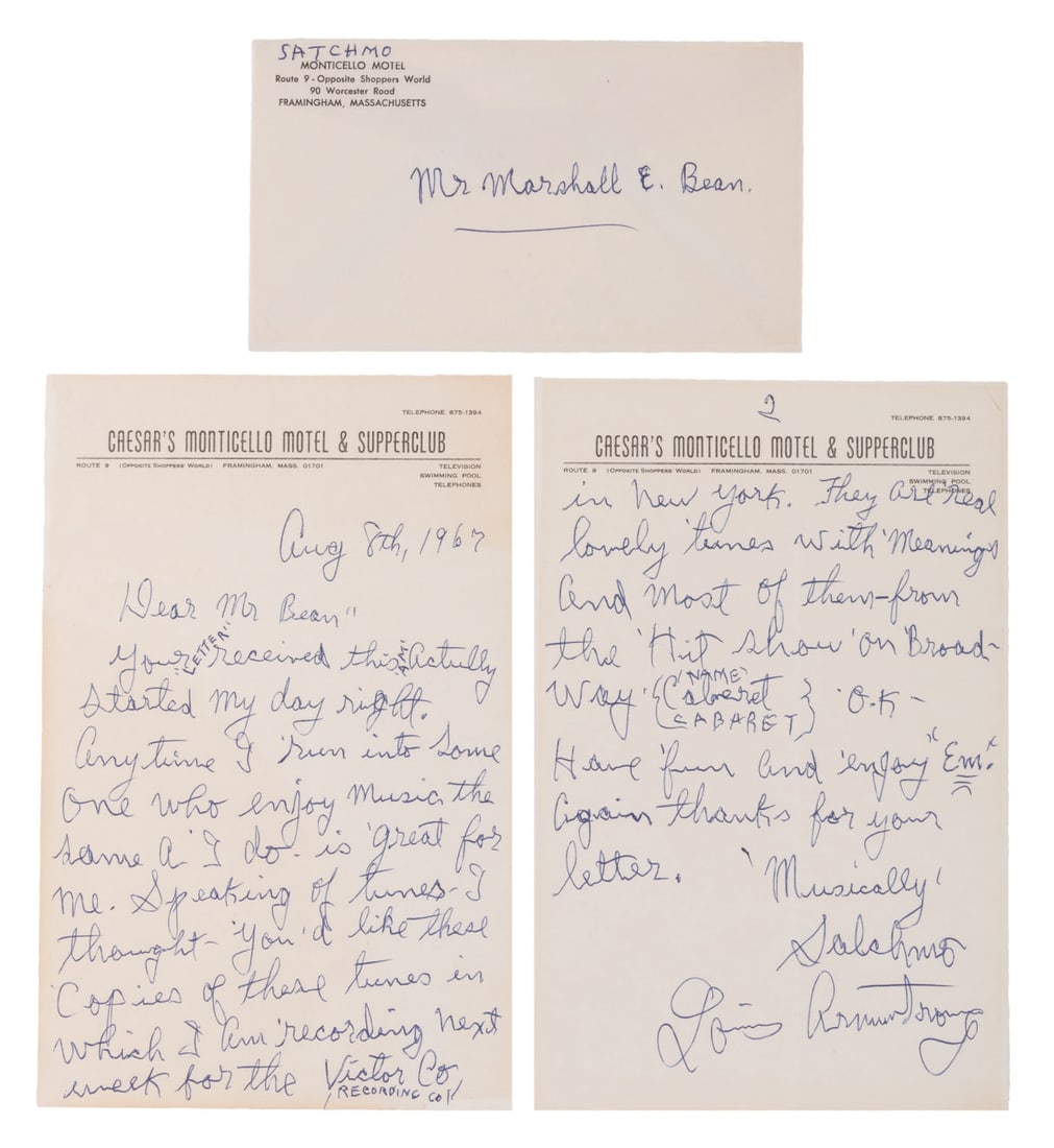 A Louis Armstrong Handwritten Letter. (1 of 4)