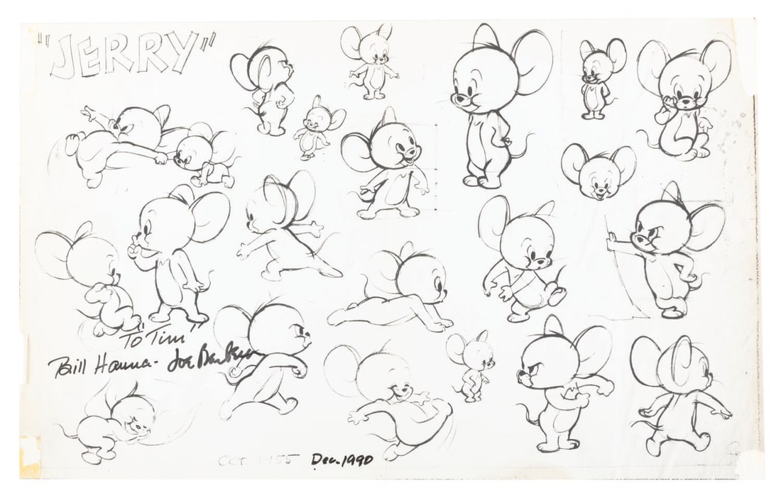 A Hanna-Barbera Signed "Tom and Jerry" Model Sheet. (1 of 1)