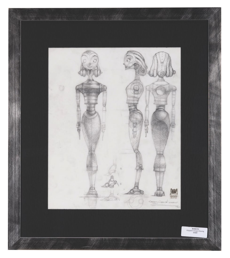 A "Robots" Framed Original Model Drawing. - 2