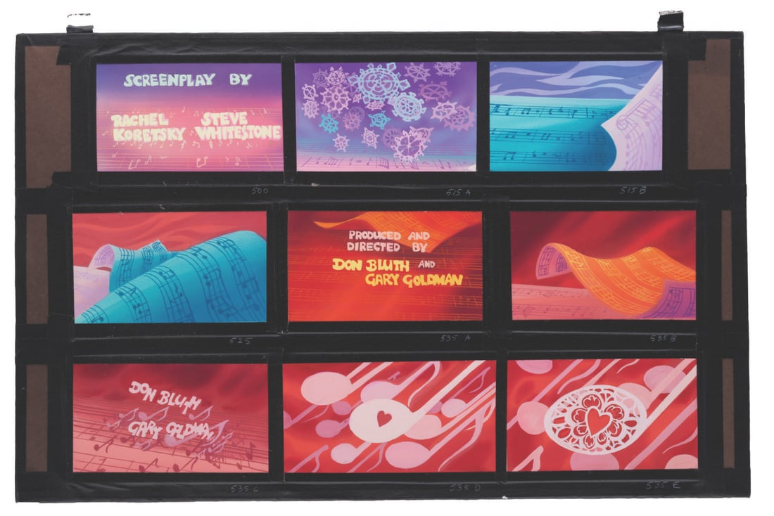 A Set of "The Pebble and the Penguin" Color Key Concept Paintings.: (MGM/United Artists, 1995) A set of nine original color key concept paintings from the Don Bluth Studios film "The Pebble and the Penguin," starring Martin Short. The vibrant paintings, all displayed