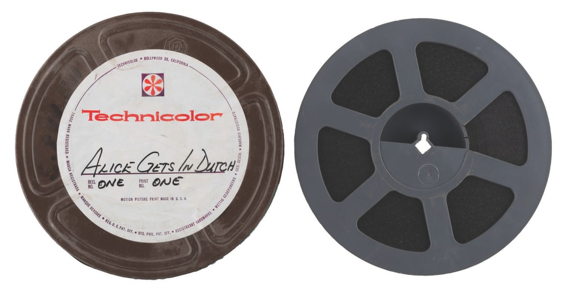 An "Alice Gets in Dutch" Film Reel.: (Walt Disney/Winkler Pictures, 1924) An early Walt Disney "Alice Gets in Dutch" film reel starring Virginia Davis as Alice. Combining live action with animated scenery, "Alice Gets in Dutch" had the