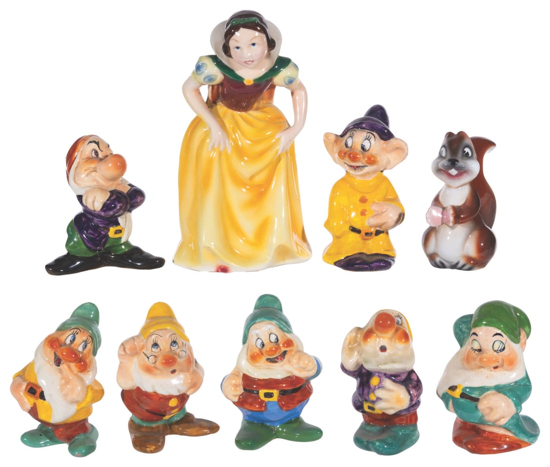 A "Snow White" Ceramic Figurine Set by Zaccagnini. (1 of 8)