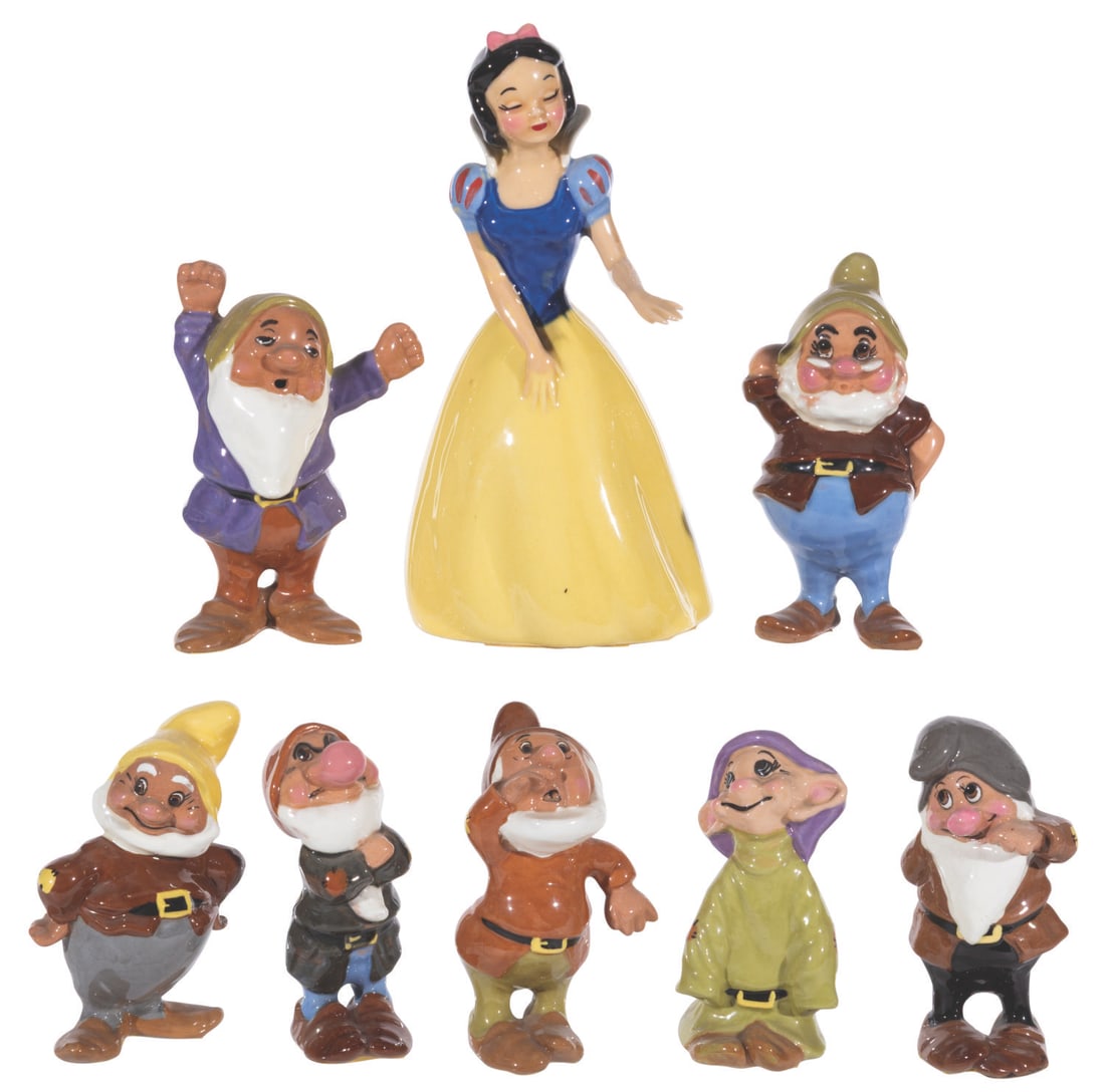 A Rare Set of Large "Snow White and the Seven Dwarfs" Figurines. (1 of 8)