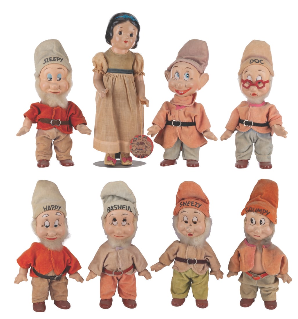 A "Snow White and the Seven Dwarfs" Doll Set by Knickerbocker. (1 of 20)