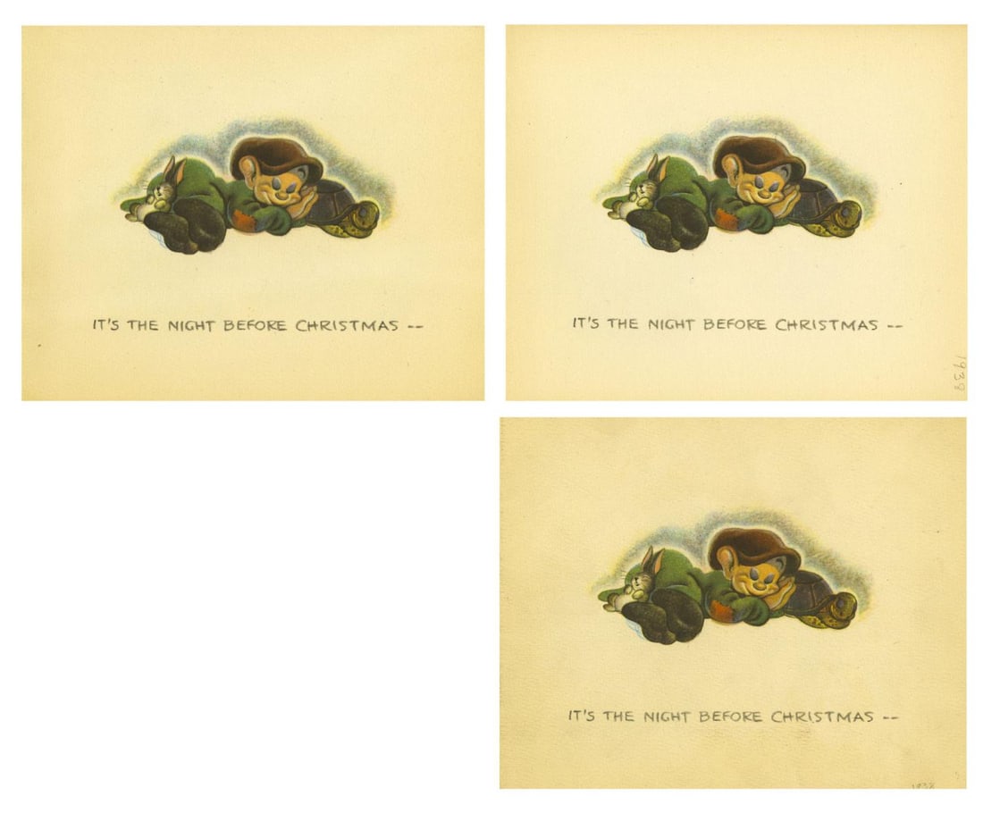 A Walt Disney Studios 1938 Christmas Card. (1 of 4)