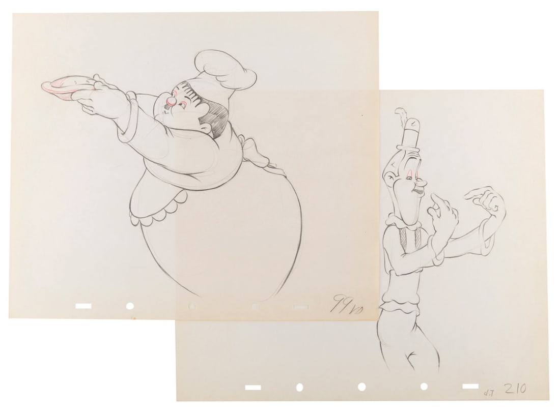A Pair of "Mother Goose Goes Hollywood" Production Drawings. (1 of 4)