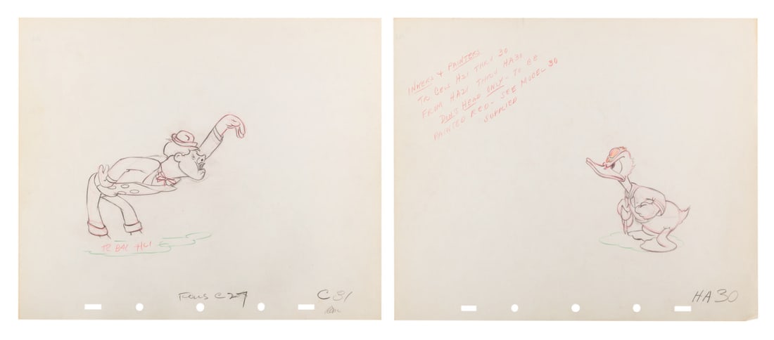 A Pair of "The Autograph Hound" Production Drawings. (1 of 4)