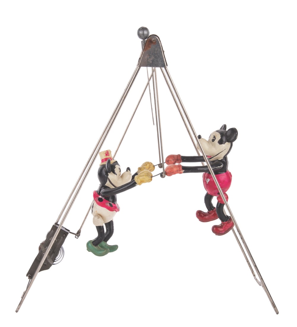 A Mickey & Minnie as Acrobats Boxed Wind-Up Toy. (1 of 2)