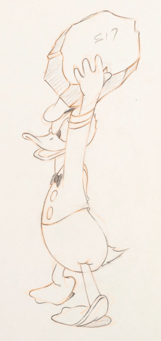 A "Timber" Donald Duck Production Drawing. (1 of 2)