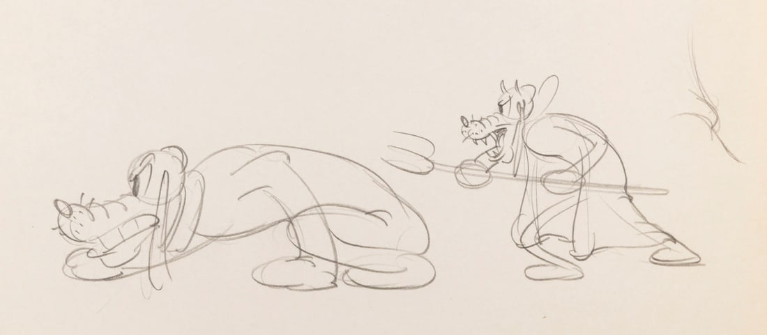 A "Lend a Paw" Pluto Production Drawing. (1 of 2)