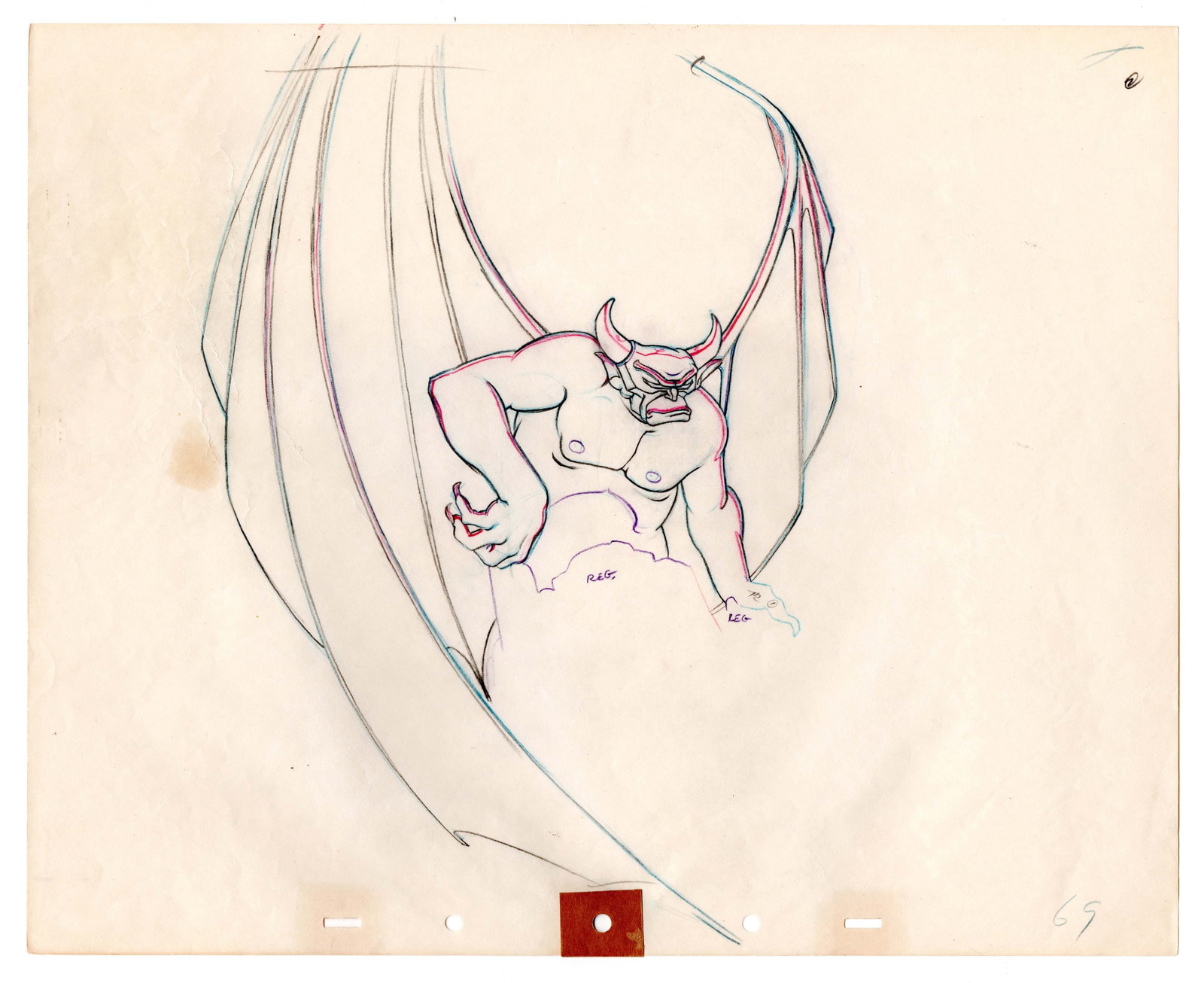 A Pair of "Fantasia" Night on Bald Mountain Production Drawings. (1 of 4)