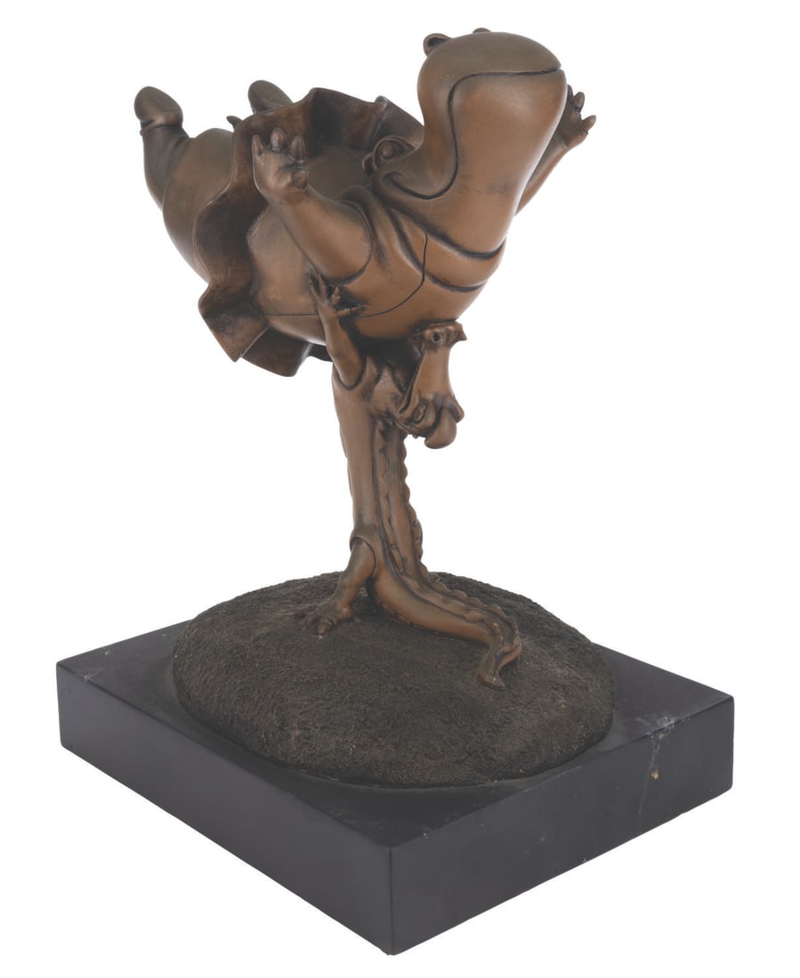 A "Fantasia" 50th Anniversary Ben Ali Gator & Hyacinth Hippo Sculpture.: (Disney, 1990) A limited edition Ben Ali Gator and Hyacinth Hippo sculpture commemorating the 50th anniversary of "Fantasia." Numbered 19 of only 500, the heavy cast-resin sculpture is mounted on a