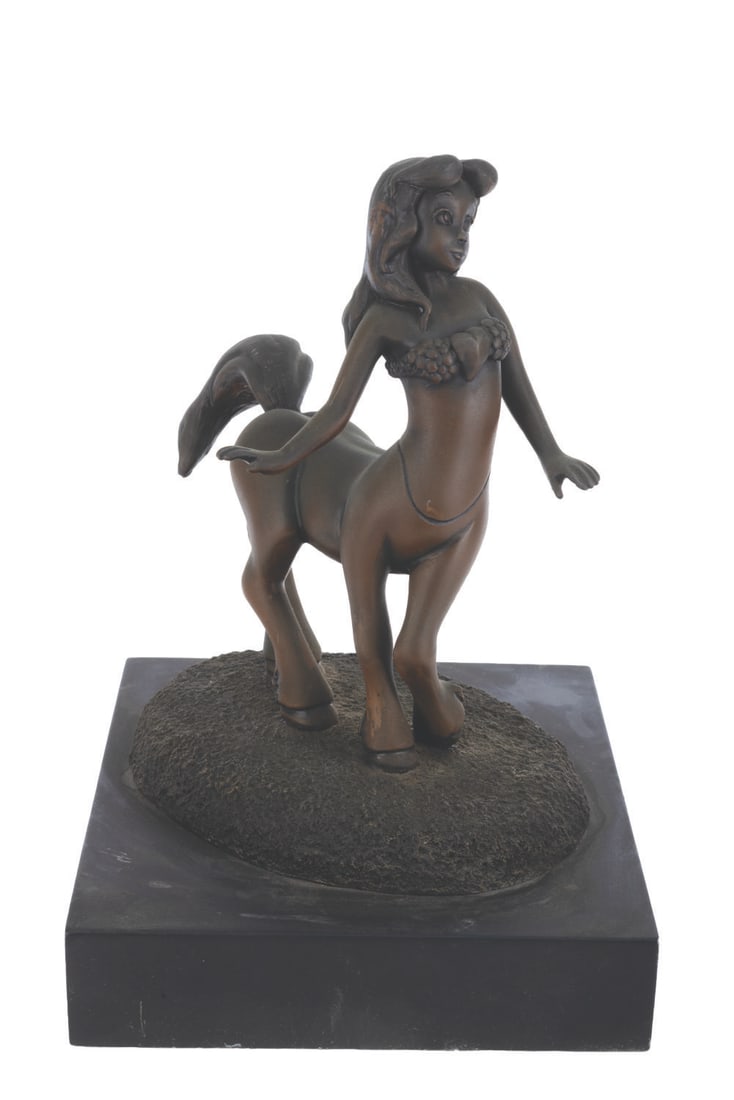 A 50th Anniversary "Fantasia" Centaurette Sculpture.: (Disney, 1990) A limited edition sculpture of a Centaurette released for the 50th anniversary of "Fantasia." Numbered 30 of only 500, the heavy cast resin sculpture is mounted to a base with a