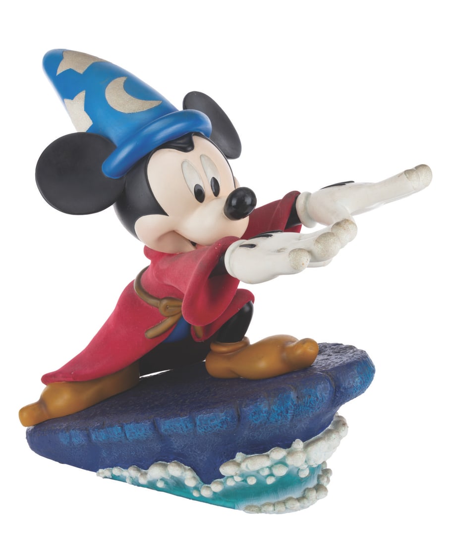 A Sorcerer Mickey Magical Big Fig.: (Disney, 2006) A "Mickey as the Sorcerer's Apprentice" magical big fig by Disney artist Richard Sznerch. The figure's light-up features, which require 3 AA batteries (not included), worked when tested