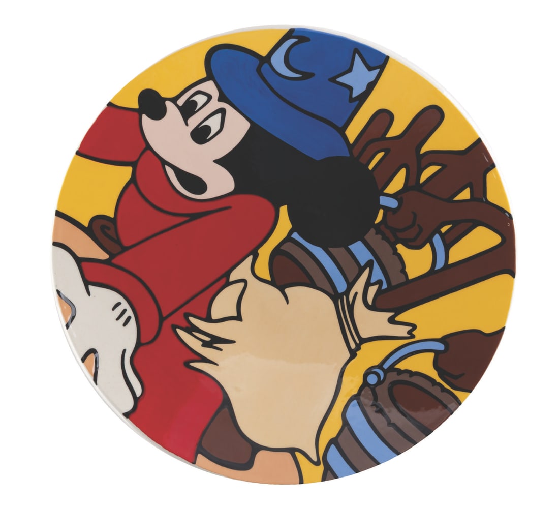 A Sorcerer's Apprentice Mickey Charger Plate. (1 of 3)