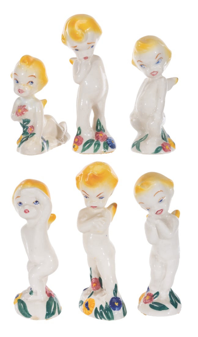A Set of Vernon Kilns "Fantasia" Cherub Figurines. (1 of 14)