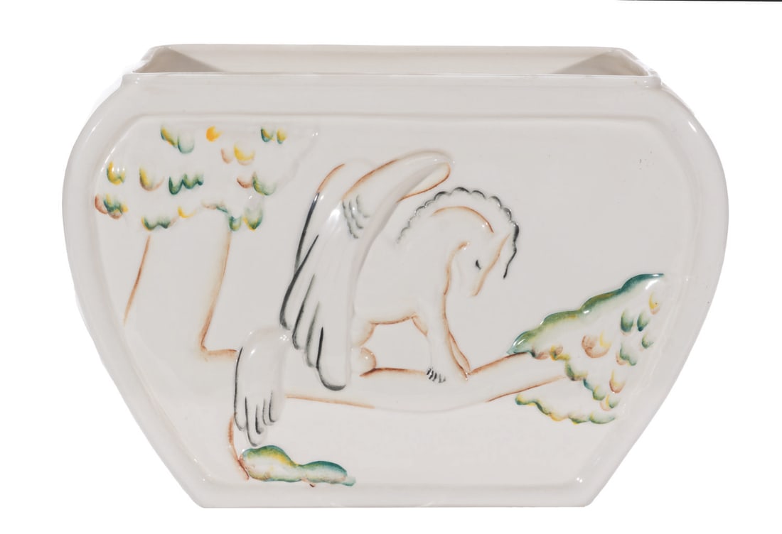 A Vernon Kilns "Fantasia" Winged Pegasus Vase. (1 of 5)