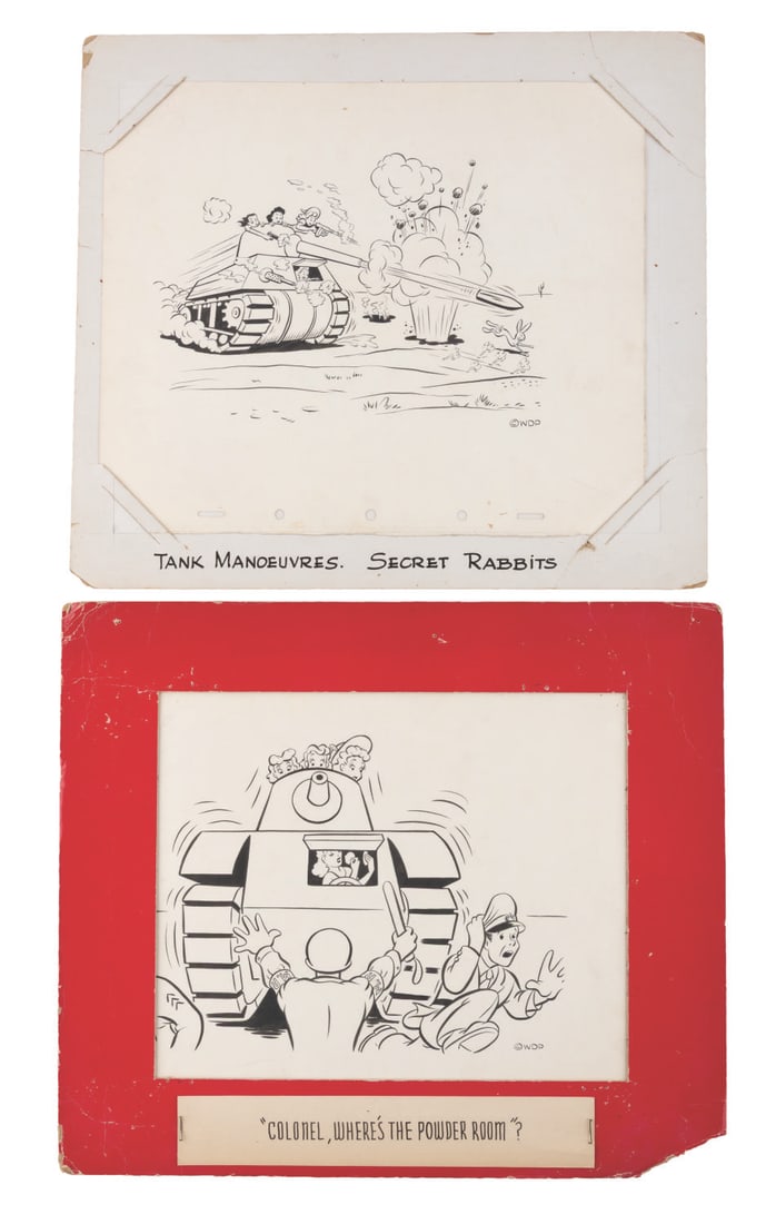 A Pair of "The Desert Battalion" Original Drawings. (1 of 6)