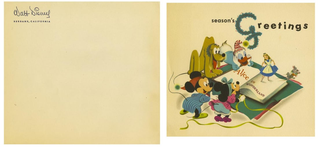 A Walt Disney Company 1950 Christmas Card. (1 of 2)