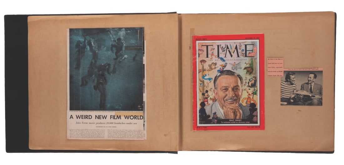 Ralph Hammeras' "20,000 Leagues" Effects Breakdown & Scrapbook.: (Hammeras, 1954) A large "20,000 Leagues Under the Sea" scrapbook assembled by the film's special effects lead, Ralph Hammeras. Included is a 12-page breakdown of all the miniature and special effects