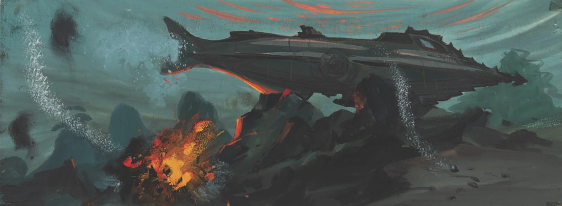 A "20,000 Leagues Under The Sea" Nautilus Concept Painting. (1 of 3)